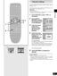 Page 1515
RQT6523
Before use
Television settings
SLEEPCLOCK/
TIMER
PLAY MODE A-B REPEAT
REPEATAUTO/MONO
DVD/CD
TAPEEXTTUNER
MUTING
BALANCE  L –VOLUME+ BALANCE  R
CANCEL
123
456
≥10/-/--
7890
SUB TITLEAUDIO
ANGLEMENUTOP MENU
SETUP
DISPLAYRETURN
ENTER
SKIPSLOW/SEARCH
SHIFT
GROUP
PAG EAUDIO ONLY
1
2
5 3, 4
The menu language has been factory preset to English. You can
change the language by going to Display–Menu Language 
(
apages 41–42).
Set the screen size to suit your television. The initial setting is for a...