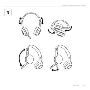 Page 145    Română  14 5
Logitech® Wireless Headset H600
3    