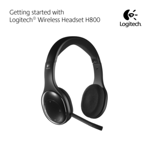 Page 1Getting started wi\lth
Logitech® Wireless \l\feadset \f800 