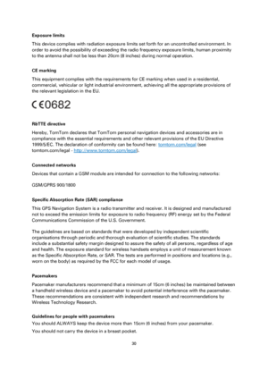 Page 3030 
 
 
 
Exposure limits 
This device complies with radiation exposure limits set forth for an uncontrolled environment. In 
order to avoid the possibility of exceeding the radio frequency exposure limits, human proximity 
to the antenna shall not be less than 20cm (8 inches) during normal operation.  
CE marking 
This equipment complies with the requirements for CE marking when used in a residential, 
commercial, vehicular or light industrial environment, achieving all the appropriate provisions of...