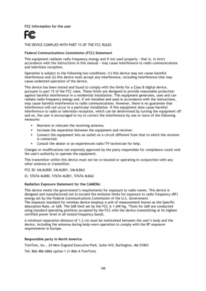 Page 100100 
 
 
FCC information for the user 
 
THE DEVICE COMPLIES WITH PART 15 OF THE FCC RULES 
Federal Communications Commission (FCC) Statement 
This equipment radiates radio frequency energy and if not used properly - that is, in strict 
accordance with the instructions in this manual - may cause interference to radio communications 
and television reception. 
Operation is subject to the following two conditions: (1) this device may not cause harmful 
interference and (2) this device must accept any...