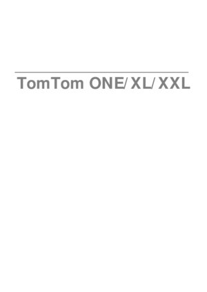 Page 1TomTom ONE/XL/XXL 