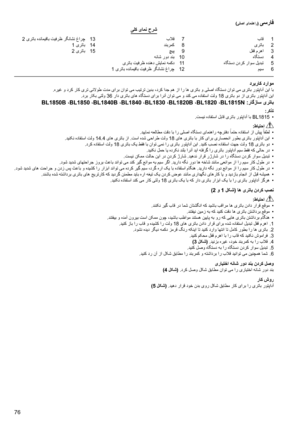 Page 76
76
باق 1
یرتاب  2
لفق مرها  3
هاگتسد  4
هاگتسد ندرک راوس لیدبت  5
میس  6
بلاق
 
7
دنبرمک  8
چیپ  9
هناش رود دنب  10
یرتاب تیفرظ هدنهد شیامن همکد  111 یرتاب هدنامیقاب تیفرظ رگناشن غارچ  12
2 یرتاب هدنامیقاب تیفرظ رگناشن غارچ  131 یرتاب  142 یرتاب  15
)یلصا یامنهار( یسرافیلک یامن حرش
دربراک دراوم.هریغ و درک راک یرت ینلاوط تدم یارب ناوت یم بیترت نیدب ،درک ادج مه زا ار اه یرتاب و یلصا هاگتسد ناوت یم یرتاب روتپادآ نیا اب.درب راکب یتلو 36 راد یرتاب یاه هاگتسد یارب ارنآ ناوت یم و دنک یم هدافتسا تلو 18 یرتاب ود...