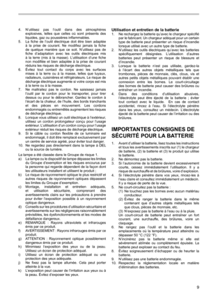 Page 99
4. N’utilisez  pas  l’outil  dans  des  atmosphères 
explosives,  telles  que  celles  où  sont  présents  des 
liquides, gaz ou poussières inflammables.
5.  La  fiche  de  l’outil  électrique  doit  être  bien  adaptée 
à  la  prise  de  courant.  Ne  modifiez  jamais  la  fiche 
de  quelque  manière  que  ce  soit.  N’utilisez  pas  de 
fiche  d’adaptation  avec  les  outils  électriques  mis 
à  la  terre  (mis  à  la  masse).  L’utilisation  d’une  fiche 
non  modifiée  et  bien  adaptée  à  la...