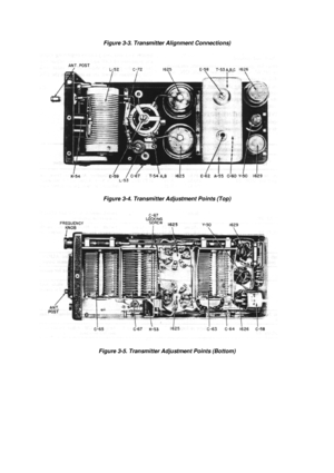Page 30Figure 3-3. Transmitter Alignment Connections)  
Figure 3-4. Transmitter Adjustment Points (Top)  
Figure 3-5. Transmitter Adjustment Points (Bottom)  
