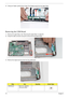 Page 8272Chapter 3
5.Using your fingers, gently lift the Finger Print Reader board from the Upper Base.
Removing the USB Board
1.Remove the Upper Base. See “Removing the Upper Base” on page 68.
2.Grasp the cable connector and pull to remove from the bottom base.
3.Remove the single securing screw from the USB board.
StepSizeQuantityScrew Type
USB Board M2.0*3.0-I (BKAG) 
(NYLOK) IRON1 