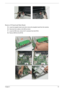 Page 75Chapter 373
Remove I/O baord and Main Board.
15.Loose the daughter board screw then remove the daughter board from the machine.
16.Disconnect four cables on the M/B as shown.
17.Loose the M/B screw, remove RJ11 connector from the BTCB.
18.Remove M/B from the BTCB. 