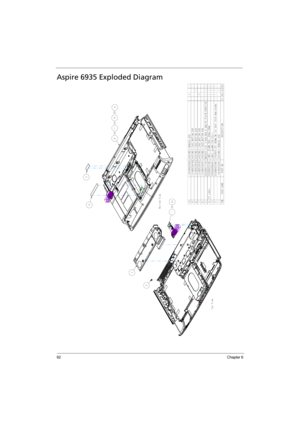 Page 100
92Chapter 6
Aspire 6935 Exploded Diagram 