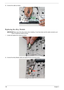 Page 116106Chapter 3
5.Connect the cable as shown.
Replacing the eKey Module
IMPORTANT:Take note of the eKey button when installing. It must face down and the cable connector up in 
order to install the module correctly.
1. Locate and replace the module as shown.
2.Connect the eKey Module cable and replace the two securing screws. 