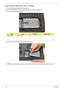 Page 6858Chapter 3
Removing the Hard Disk Drive2 Module 
1. See “Removing the Battery Pack” on page 46.
2.Remove the HDD2 cover. See “Removing the Lower Covers” on page 49.
3.Remove the two securing screws. 
4.Use the pull-tab to lift up the HDD module and remove.
NOTE: To prevent damage to device, avoid pressing down on it or placing heavy objects on top of it. 
StepSizeQuantityScrew Type
HDD Carrier M2*3 (NL) 2 