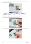 Page 7666Chapter 3
2.Remove the two securing screws.
3.Using a plastic pry, partially lift up the module to expose the connector.
4.While holding the module, use the plastic tweezers to hold the connector and pull the module away to remove.
StepSizeQuantityScrew Type
Modem Module M2*3 (NL) 2 