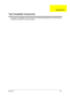 Page 137Appendix B128
This computer’s compatibility is a test plan released by Acer Internal Testing Department. Once the final report 
is available, this chapter will be revised accordingly. 
Test Compatible Components
Appendix B 