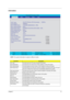 Page 37Chapter 231
Information
NOTE: The system information is subject to different models.
ParameterDescription
CPU Type This field shows the CPU type and speed of the system.
IDE1 Model Name This field shows the model name of HDD installed on primary IDE master.
IDE1 Serial Number This field displays the serial number of HDD installed on primary IDE master.
IDE2I Model Name This field displays the mofel name of devices installed on secondary IDE master. The hard 
disk drive or optical drive model name is...