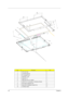 Page 8882Chapter 6
ItemDescriptionQ’ty
1 LCD cover assy 1
2 LCD bezel assy(TU) 1
3 INV module(PI) ED1 1
4 Hinge BKT-L (AU) 1
5 HInge BKT_R 1
6 Cable assy AUO-12.1”WXGA 1
7 LCD(TFT) 12.1” B121EW01 V1(WXGA) STN B/S 1
8 Screw M2.0*2.5(NI)(NYLOK) 2
9 Screw M2.0*5-I(NBI)(NYLOK)D4 T0.8 8
10 LCD Bezel rubber  4
2
3
4
5
6
7
8
9
9
:
:
:
:
21
21
22
22
9
23
23
:
: 