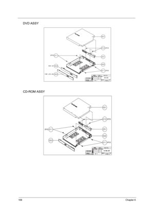 Page 114106Chapter 6
DVD ASSY
CD-ROM ASSY
TM420.book  Page 106  Monday, September 23, 2002  10:27 AM 