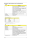 Page 39Chapter 129
Hardware Specifications and Configurations
Throttling 50%: On= 99 C; OFF=93 C
OS shut down at 105 C; H/W shot down at 110 .C Processor
ItemSpecification
CPU type Intel® Core™2 Duo Mobile Processor T7300/T7500/T7700 (4 MB 
L2 cache, 2/2.2/2.4 GHz, 800 MHz FSB), or T7100 (2 MB L2 
cache, 1.8 GHz, 800 MHz FSB)
Intel® Core™2 Duo Mobile Processor T7200/T7400/T7600 (4 MB 
L2 cache, 2/2.16/2.33 GHz, 667 MHz FSB), T5500/T5600 (2 MB 
L2 cache, 1.66/1.83 GHz, 667 MHz FSB) or T5200/T5300 (2 MB 
L2...