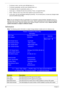 Page 5848            Chapter 2
qTo choose a menu, use the cursor left/right keys (zx).
qTo choose a parameter, use the cursor up/down keys (wy).
qTo change the value of a parameter, press p or q.
qA plus sign (+) indicates the item has sub-items. Press e to expand this item.
qPress ^ while you are in any of the menu options to go to the Exit menu.
qIn any menu, you can load default settings by pressing t. You can also press u to save any changes made 
and exit the BIOS Setup Utility.
Note: You can change the...