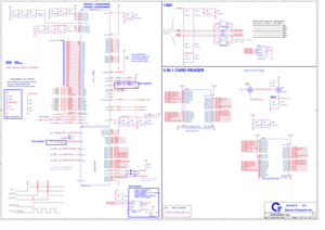 Page 18AA
BB
CC
DD
EE
4
4
3
3
2
2
1
1
> 100 ns
HWSPND#
5 IN 1 CARD READER
Ground guard
PowerOnReset for VccCoreWhen GRESET# is controlled by system,
the pull-up resistor(R4066) and
capacitor(C4093) do not need to apply.
AD25
GNT2# INTA#,B# REQ2#
>60 ns
Memory Card Power Supply
VCC
PRST#
> 1 ms
GRST#
PCLK(33MHz)
1394
COMMON MODE CHOKE
NEAR CONN. AS CLOSE AS
POSSIBLE TO
R5C833
R5C832 : AJ5C8320H26
R5C833 : AJ5C8330H05
30mil
R4064,U38,C4106 : installed * NOT Use EEPROM : 
R4064,U38,C4106 : NOT installed
* Use...