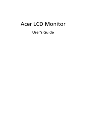 Page 1Acer LCD MonitorUsers Guide 