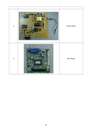 Page 40 
 
40 
 
 
5     
 
   
Power Board   
6 
  Main Board 
      