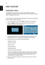 Page 2614
English
User Controls
Installation menu
The installation menu provides an onscreen display (OSD) for projector 
installation and maintenance. Use the OSD only when the message No signal 
input is displayed on the screen. 
The menu options include settings and adjustments for screen size and distance, 
focus, keystone correction and more .
1 Turn on the projector by pressing Power button on the control pad.
2 Press the MENU button on the control pad to launch the OSD for 
projector installation and...