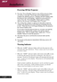 Page 1212English ...
Installation
Warning Indicator
™When the “LAMP” indicator lights solid red, the projector will
automatically shut itself down.  Please contact your local reseller
or service center.
™When the “TEMP” indicator lights solid red for about 20 seconds,
it indicates the projector has been overheated.  You will see a
message “Projector Overheated. Lamp will automatically turn off
soon.” on the on-screen display.  The projector will automatically
shut itself down.
Under normal conditions, the...