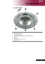 Page 77... English
Control Panel
1. Temp Indicator LED
2. Lamp Indicator LED
3. Power/Standby and Indicator LED (Power LED)
4. Source
5. Re-Sync
6. Four Directional  Select Keys
7. Menu /Enter
Introduction
6
123
7
5
4
Downloaded From projector-manual.com Acer Manuals     