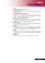 Page 17
 ... Deutsch
17
Zoomen
Digitale Vergrößerung/Verkleinerung.
Trapezkorrektur + / -
Korrigiert die Bildverzerrung, die beim Neigen des Projektors
auftritt (
 15°).
Seite Auf (nur im Computer-Modus)
Mit dieser Taste können Sie eine Seite zurück gehen. Diese
Funktion ist nur verfügbar, wenn der Projektor mit einem USB-
Kabel an einen Computer angeschlossen ist.
Seite Ab (nur im Computer-Modus)
Mit dieser Taste können Sie eine Seite vorwärts gehen. Diese
Funktion ist nur verfügbar, wenn der Projektor mit...