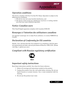 Page 41
... English

Appendices

Operation conditions	
This	 device	 complies	 with	Part	15	of	the	 FCC	 Rules.	 Operation	 is	subject	 to	the	
following	two	conditions:	 1.	this	device	may	not	cause	harmful	interference,	and
2.	this 	device 	must 	accept 	any 	interference 	received, 	in 	cluding 	interfer
-
ence	that	may	cause	undesired	operation.	
Notice: Canadian users 
This	Class	B	digital	apparatus	complies	with	Canadian	ICES-003.	
Remarque à l’intention des utilisateurs canadiens 
Cet 	appareil...