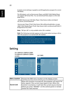 Page 3222
English
It needs correct settings on graphics card 3D application program for correct 
3D display.
The SW players, such as Stereoscopic Player and DDD TriDef Media Player 
can support 3D format files. You can download these players on the web 
page below.
- NVIDIA Stereoscopic 3D Video Player: http://www.nvidia.com/object/
3D_Drivers_Downloads.html
-Stereoscopic Player (Trial): http://www.3dtv.at/Downloads/Index_en.aspx
-DDD TriDef Media Player (Trial): http://www.tridef.com/download/TriDef-3-...