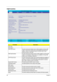 Page 5346Chapter 2
Information 
ParameterDescription
CPU Type
CPU Speed
HDD Model Name This item will show the Model name of HDD installed on Primary IDE 
master. The hard disk model name is automatically detected by the 
system. If there is no hard disk present or unknown type, “None” 
should be shown on this field
HDD Serial Number This item will show the Serial number of HDD installed on Primary IDE 
master. If no Hard disk or other devices are installed on Primary IDE 
master, then it will display a blank...