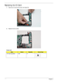 Page 118108Chapter 3
Replacing the I/O Card
1.Place the I/O card into the lower case edge first.
2.Replace the two screws.
Screw List
StepScrewQuantityScrew Type
I/O Card Assembly 2x3 2 