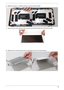 Page 109Chapter 399
6.Replace the eleven (11) adhesive strips to secure the Antenna cables.
7.Secure the top of the brackets in place and pivot the brackets towards the LCD Panel as shown.
8.Replace the four securing screws (two on each side) from the LCD Panel brackets. 