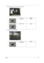 Page 55Chapter 347
10.Remove all of the screws on the back of the notebook.
11 .Remove screw on the upper case.
Ty p e N u m b e r
M2*5(4.5D*0.8T) 15(Red)
M2*4(4.5D*0.5T) 2(Yellow)
Ty p e N u m b e r
M2*5(4.5D*0.8T) 7 