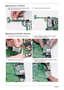 Page 10898Chapter 3
Replacing the I/O Board
Replacing the Modem Module
1. Align the I/O Board with the mainboard screw 
holes and place it as shown. 2. Replace the two securing screws.
1. Reconnect the modem cable to the module.2. Align the Modem module as shown and push 
down to connect the interface.
3. Replace the two securing screws.4. Replace the adhesive tape securing the modem 
cable to the mainboard. 