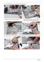 Page 112102Chapter 3
2. Lift the HDD plate and insert the cable along the housing guides.
3.Replace the seven screws in the HDD plate.4.With one hand carefully lift up the mylar cover and 
continue inserting the cable in place as shown.
5.Lift up the mylar cover and replace the finger print reader cable and touchpad FFC over the speaker cable. 