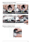 Page 111Chapter 3101
Replacing the Finger Print Reader
Replacing the Speaker Module
1. Replace the Finger Print Reader board.2. Replace the Fingerprint Reader bracket.
3. Replace the single securing screw.4. Connect the Finger Print Reader cable.
1. Replace the right speaker and align so that the screw sockets are visible. 