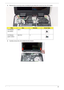 Page 77Chapter 367
5.Remove the six securing screws (including the grounding wire screw) from the LCD module.
6.Carefully remove the LCD module from the chassis. 
StepSizeQuantityScrew Type
LCD Module
(red callout)M2*3 4
LCD Module
(green callout)M2.5*6.5 2 