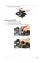 Page 6454Chapter 3
4.Remove the lower cover from the lower case. 
Removing the DIMM 
1.See “Removing the Battery Pack” on page 51.
2.See “Removing the Lower Cover” on page 53.
3.Push out the latches on both sides of the DIMM socket to release the DIMM. 
4.Remove the DIMM module.  