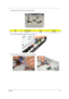 Page 77Chapter 367
14.Remove the three screws (A) on the upper case.
15.Disconnect the speaker cable from the mainboard.
16.Detach the launch board cable from the mainboard.
StepSize (Quantity)ColorTo r q u e
1~3 M2 x L4 (3) Black 1.6 kgf-cm 