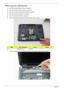 Page 9282Chapter 3
Removing the LCD Module
1.See “Removing the Battery Pack” on page 60.
2.See “Removing the Lower Covers” on page 63.
3.See “Removing the WLAN Board Module” on page 66.
4.See “Removing the Keyboard” on page 76.
5.See “Removing the Antenna” on page 78.
6.Remove the two securing screws from the bottom of the chassis.
7.Turn the computer over. Disconnect the three LCD interface cables from the chassis.
StepSize (Quantity)ColorTo r q u e
6 M2.5*5 NL (2) Black 