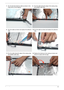 Page 121Chapter 3111
7.Run the left side Antenna cable as shown in the 
hinge well to avoid trapping.8.Run the cable along the edge of the casing using 
all available cable clips.
9.Run the cable as shown and replace the adhesive 
strip.10.Run the cable as shown and replace the adhesive 
strip.
11 .Run the cable along the edge of the casing using 
all available cable clips.12.Replace the Antenna in the casing as shown and 
secure it in place with the tape. 