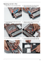 Page 129Chapter 311 9
Replacing the RJ-11 Port
1.Replace the RJ-11 Port in the casing as shown.2.Place the cable bundle in the casing and apply 
pressure to secure the adhesive in place.
3.Run the cable along the cable channel using all 
available cable clips.4.Replace the adhesive tape and insert the cable 
through the casing as shown.
5.Pull the cable through the casing completely.6.Turn the computer over and run the cable along 
the cable channel using all available cable clips. 