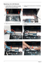 Page 140130Chapter 3
Replacing the LCD Module
1.Carefully align the LCD module over the hinge 
sockets and lower the module into the chassis, 
taking care not to trap the LCD cables.2.Replace the two securing screws on the right hinge 
as shown.
3.Replace the adhesive strip on the left hinge.4.Replace the two securing screws on the left hinge 
as shown.
5.Reconnect the LCD cable to the Mainboard. 