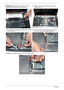 Page 142132Chapter 3
IMPORTANT: Run the cables as shown to avoid 
trapping when the Switch Cover is replaced.9.Replace the two adhesive strips to secure the 
cables in place.
10.Pull the Antenna through the casing into the WLAN 
bay as shown.11 .Run the Antenna cables along the cable channel 
as shown, using all the available cable clips.
12.Replace the adhesive strip to secure the cables in place. 