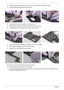 Page 7870Chapter 3
2.Detach the Bluetooth module from the lower case and then detach the Bluetooth cable.
3.Disconnect the speaker cable fro the main board.
4.Disconnect the microphone cable from the main board.
5.Remove the two screws fastening the main board to the lower case.
6.Carefully detach the main board from the lower case as shown.
7.Remove the two screws holding the daughter board to the main board.
8.Then detach the daughter board from the main board.
9.Disconnect the fan cable from the main board....