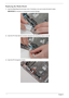 Page 134122Chapter 3
Replacing the Media Board
1.Insert the Media Board into the lower cover. If necessary, use a pry to press the board in place.
IMPORTANT:Do not press on components to prevent damage.
2.Insert the FFC flush with the connector and press the locking lever down to secure.
3.Insert the FFC through the chassis. 