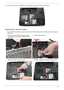 Page 143Chapter 3131
4.Turn the computer over and replace the two securing screws on the bottom of the chassis.
Replacing the Antenna Cables
Ensure that the three Antenna cables pass through the Mainboard and are accessible from the underside of 
lower cover.
1.Insert the Antenna Cables through the Upper 
Cover. Make sure they are accessible from the 
underside.2. Pull the cables through.
3. Secure the cables in place as shown. 4. Place the cabling in the wiring conduit as shown. 