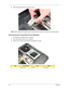 Page 6656Chapter 3
6.Detach the WLAN board from the WLAN socket. 
NOTE:  When attaching the antenna back to the WLAN board, make sure the cable are arranged properly. 
Removing the Hard Disk Drive Module 
1.See “Removing the Battery Pack” on page 50.
2.See “Removing the Lower Cover” on page 52.
3.Remove the one screw (C) securing the hard disk drive module. 
StepSize (Quantity)ColorTo r q u e
1 M2 x L3 (1) Silver 1.6 kgf-cm 