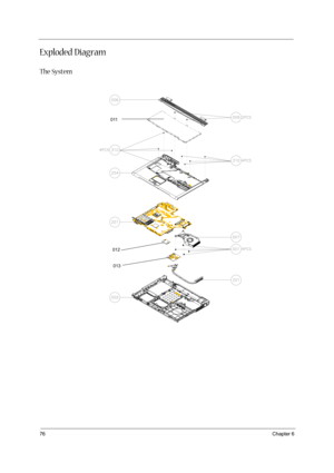 Page 8276Chapter 6
Exploded Diagram
The System
011
012
013 